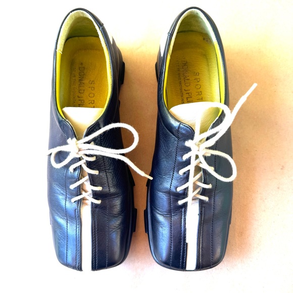 Donald Pliner Black & Cream Lug Sole Loafer size 7 - Picture 6 of 9